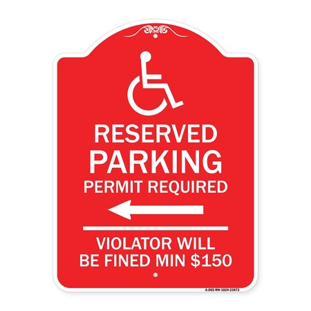 Signmission Modern Isa Connecticut Reserved Parking Permit Required Violators Fin Alum, 18" x 24", RW-1824-23873 A-DES-RW-1824-23873